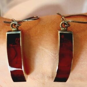 Sterling Silver Baltic Amber dangle earrings w/ safety clasp